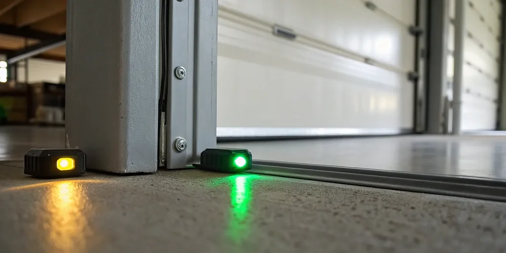 One Garage Door Sensor Is Yellow The Other Is Green